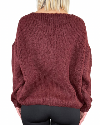 Habiti - Cardigan a scatola - BORDEAUX