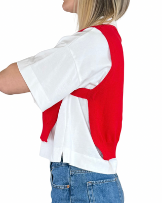 Vicolo - Gilet con bottoni aperto lateralmente - ROSSO