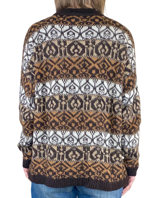 Susy Mix - Cardigan corto norvegese - MORO