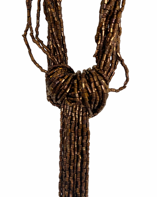 Susy Mix - Collana cravatta perline - MORO