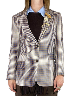 Tensione In - Blazer pied-de-poule - MORO