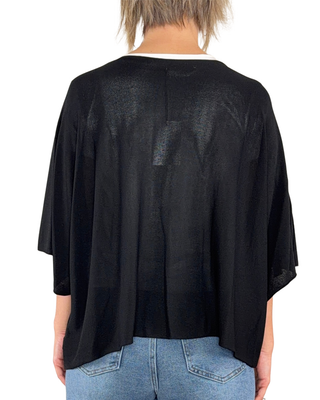 Habiti - Boxy kimono top - BLACK