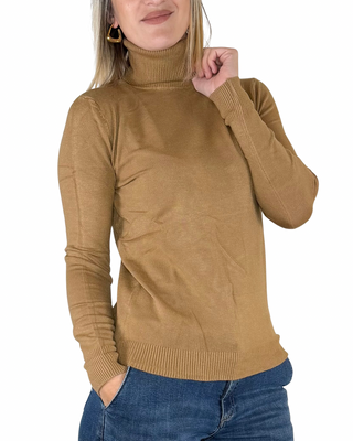 Habiti - Maglia sottile collo alto - BISCOTTO