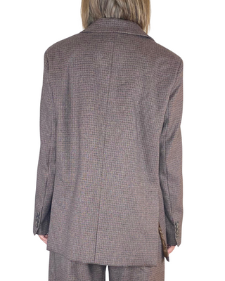 Motel - Blazer check con cravatta e spilla - BORDEAUX