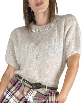 Habiti - Maglia mohair cabochon - BURRO