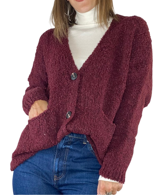 Susy Mix - Cardigan bouclè - BORDEAUX