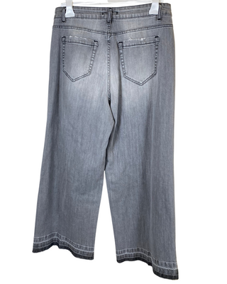 SUSY STAR - Jeans palazzo sfrangiato - GRIGIO