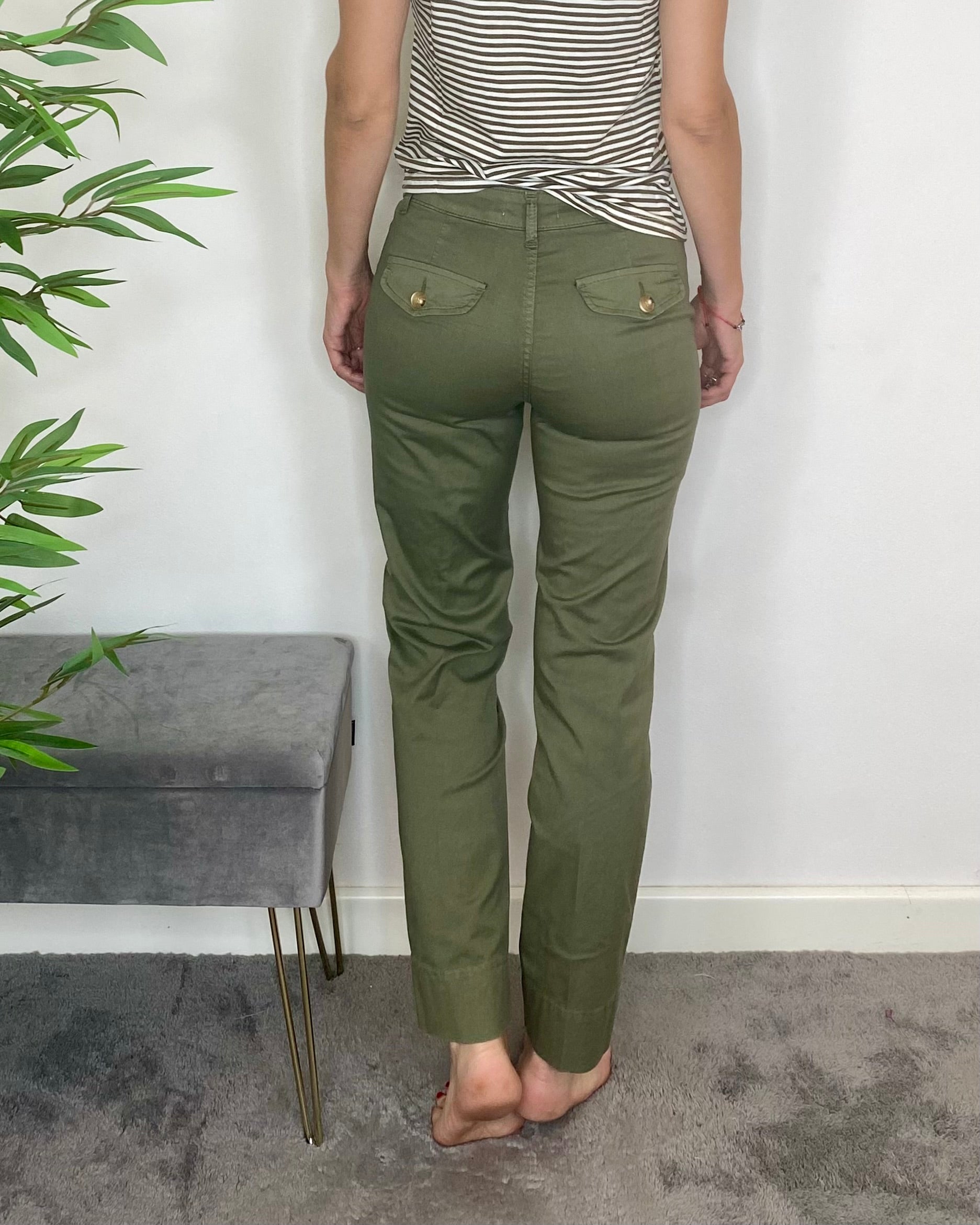 Pantalone sigaretta - VERDE MILITARE