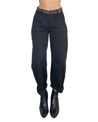 Motel - Pantalone barrell bull denim - NERO