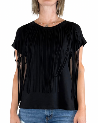 Habiti - T-shirt Frangia - NERO
