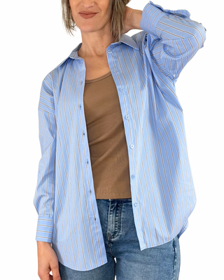 Habiti - Lia Streifenhemd - BLAU