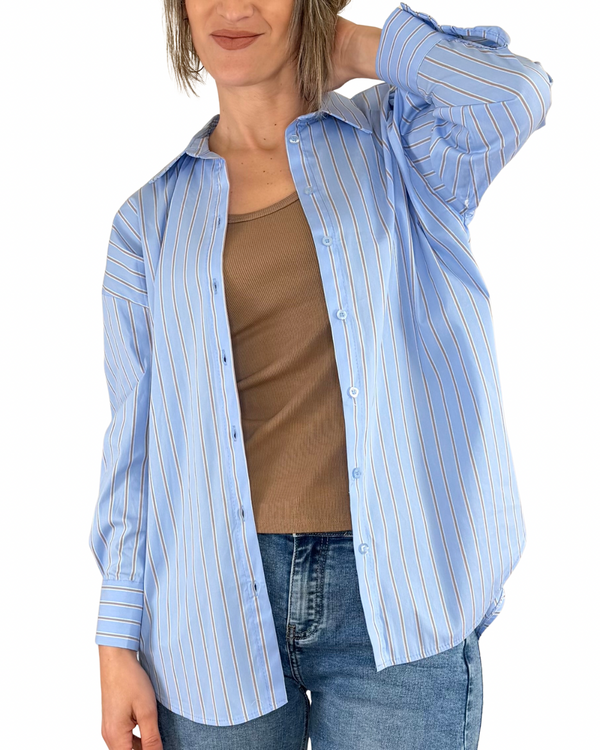 Habiti - Camicia Lia righe - AZZURRO