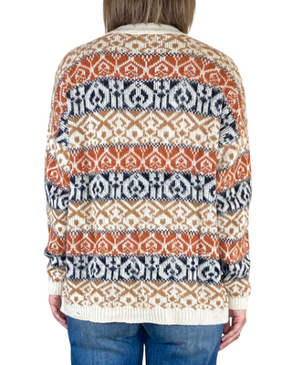 Susy Mix - Cardigan corto norvegese - PANNA