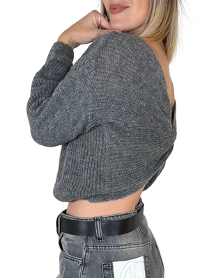 Susy Mix - Maglia incrocio schiena - GRIGIO