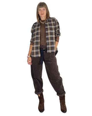 Habiti - Camicia quadri flanella - MORO