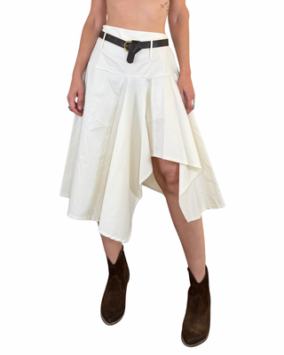 Habiti - Gonna a ruota asimmetrica - PANNA