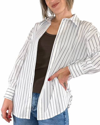 Habiti - Lia Streifenhemd - WEISS