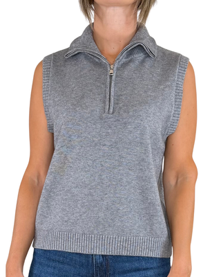 Habiti - Gilet con zip - GRIGIO
