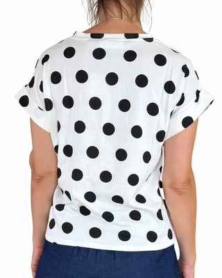 Habiti - T-shirt scatola a pois - NERO