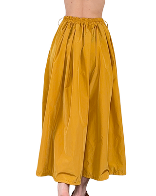 CADì - Falda larga efecto tafetán - MOSTAZA