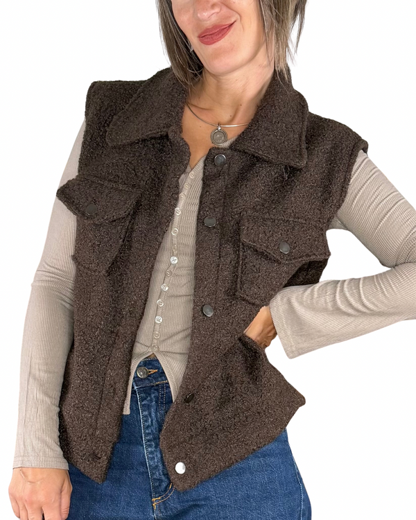 Habiti - Gilet teddy - MORO