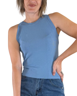 Habiti - Top americana in filo - JEANS