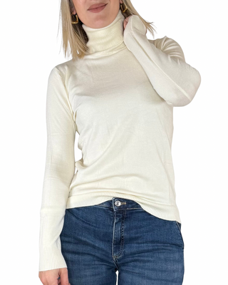 Habiti - Maglia sottile collo alto - PANNA