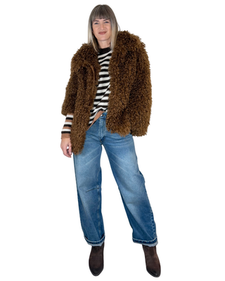 Haveone - Ecopelliccia mongolia - TABACCO