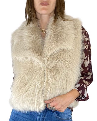 Habiti - Gilet corto eco pelliccia - BEIGE
