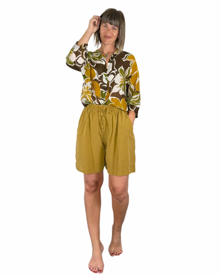 CADì - Camicia Margarita misto seta - VERDE OLIVA