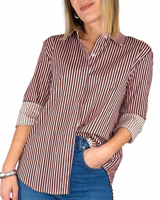 Haveone - Camicia rigata - ROSA