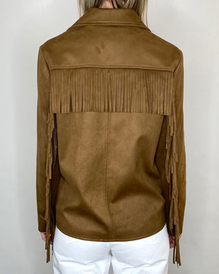 Tensione In - Giacca suede frange - COGNAC