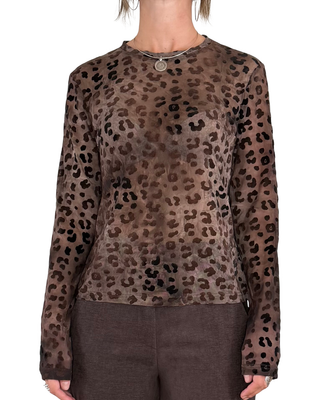 Habiti - T-shirt tulle floccato - MORO