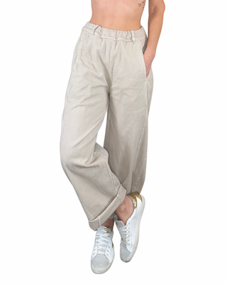 Habiti - Pantalone baloon bull denim - SABBIA