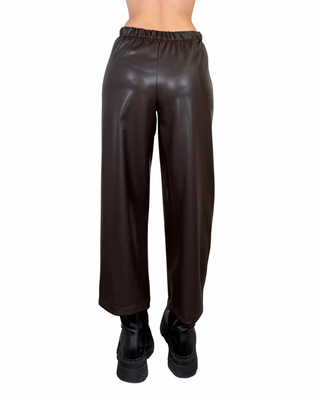 Habiti - Pantalone Japan ecopelle - MORO