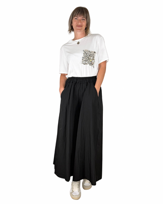 Habiti - Gonna pantalone in cotone - NERO