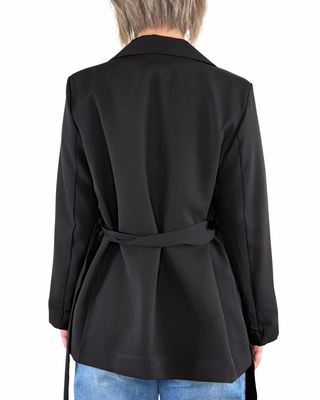 Habiti - Blazer con cinturón - NEGRO