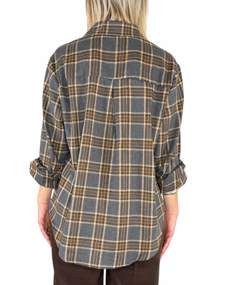 habiti - camicia quadri flanella - antracite