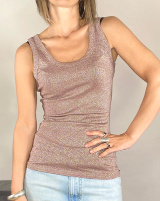 Vicolo - Canotta lurex - MOKA