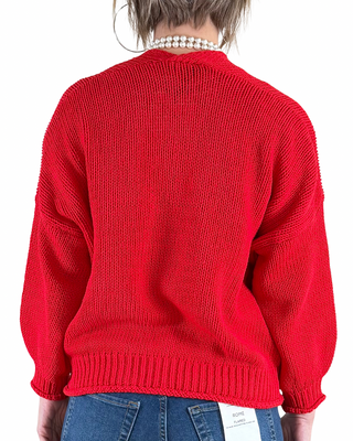 Vicolo - Cardigan in fettuccia - ROSSO