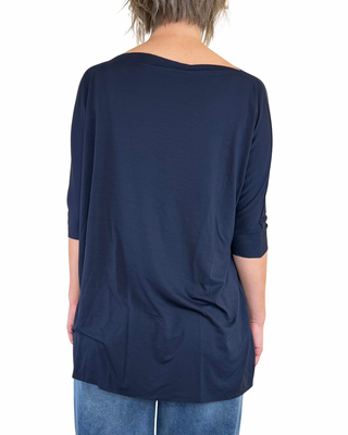 Vicolo - T-shirt over taglio vivo - BLU
