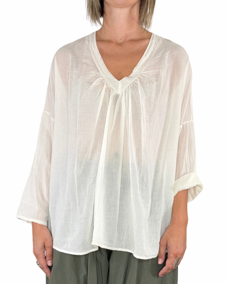 Habiti - Blusa scollo V - PANNA