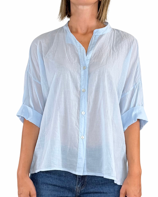 Habiti - Camicia scatola in mussola - CELESTE