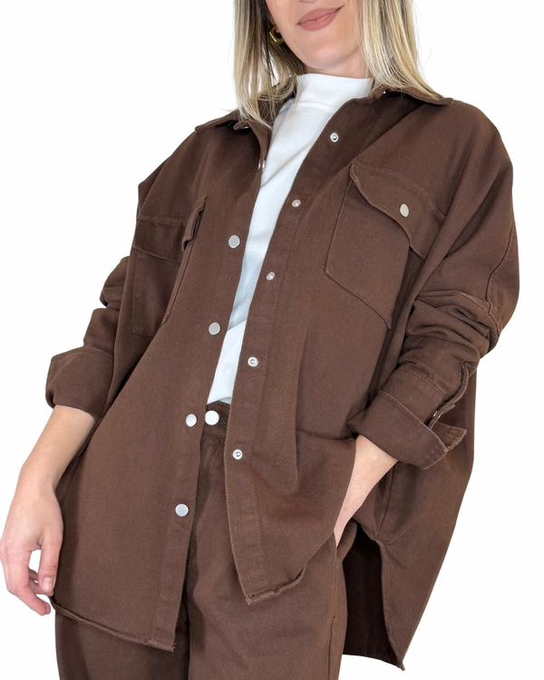 CADì - Giacca camicia over - CIOCCOLATO
