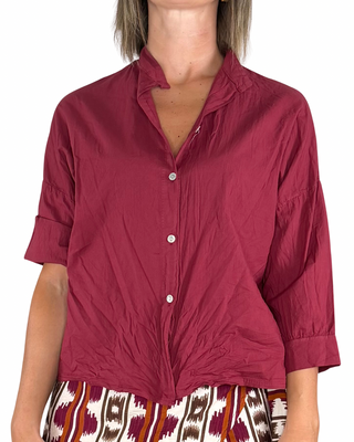 Habiti - Camicia in mussola di cotone - ROSSO INDIA