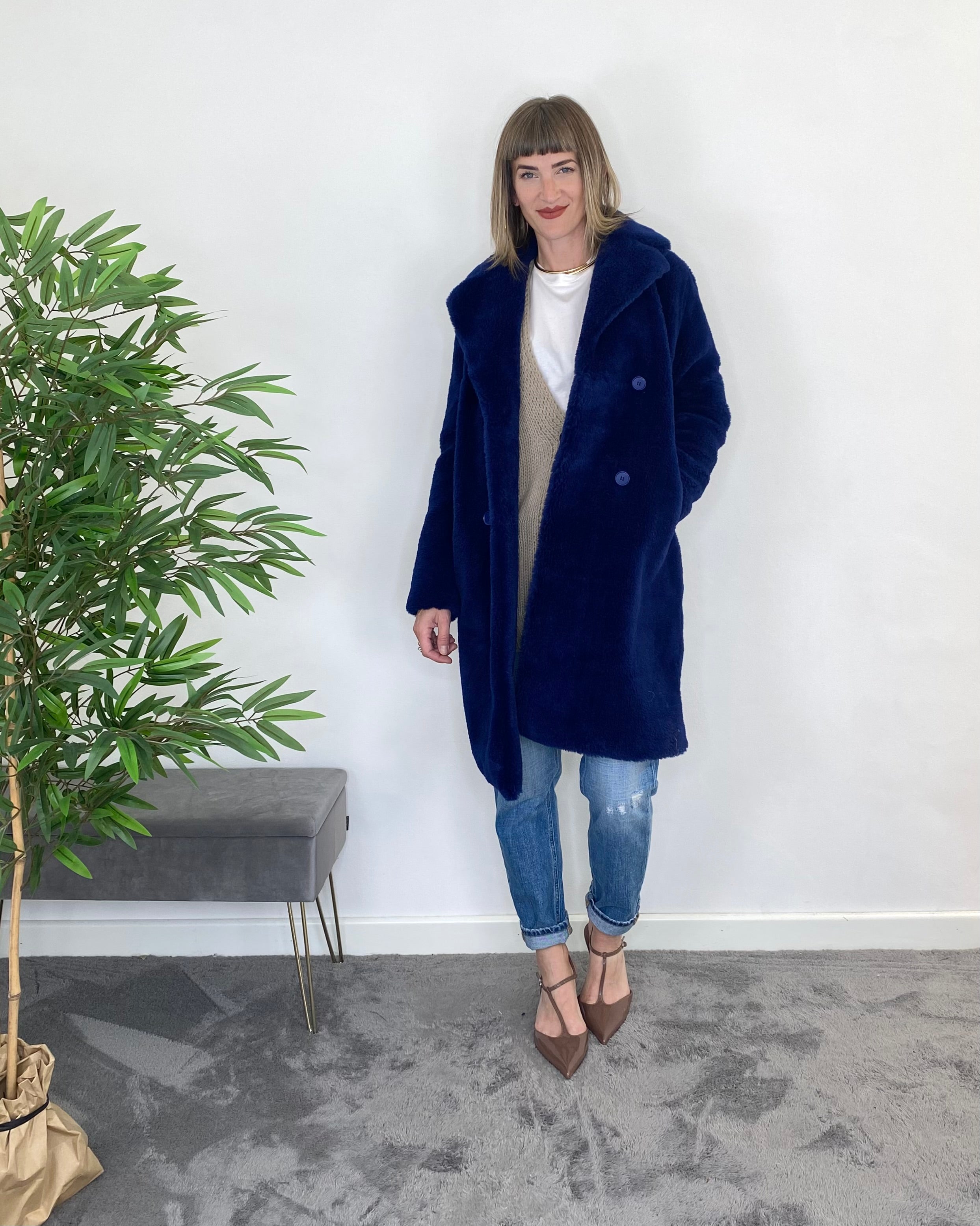 Cappotto ad orsetto TFSH4 - BLU