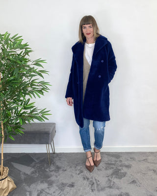 censured - cappotto ad orsetto cwc337 tfsh4 - blu