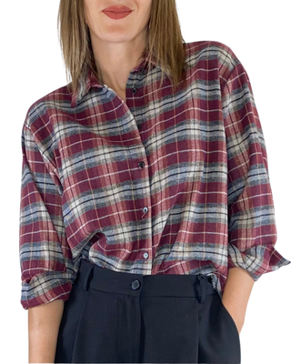 Habiti - Camicia quadri flanella - BORDEAUX