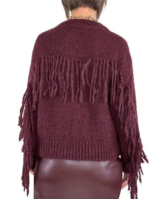 Habiti - Maglia mohair frange - BORDEAUX