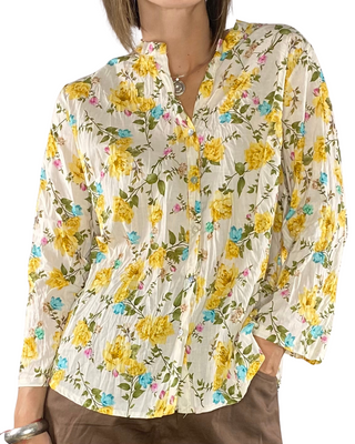 Habiti - Camicia fantasia 100% cotone - GIALLO